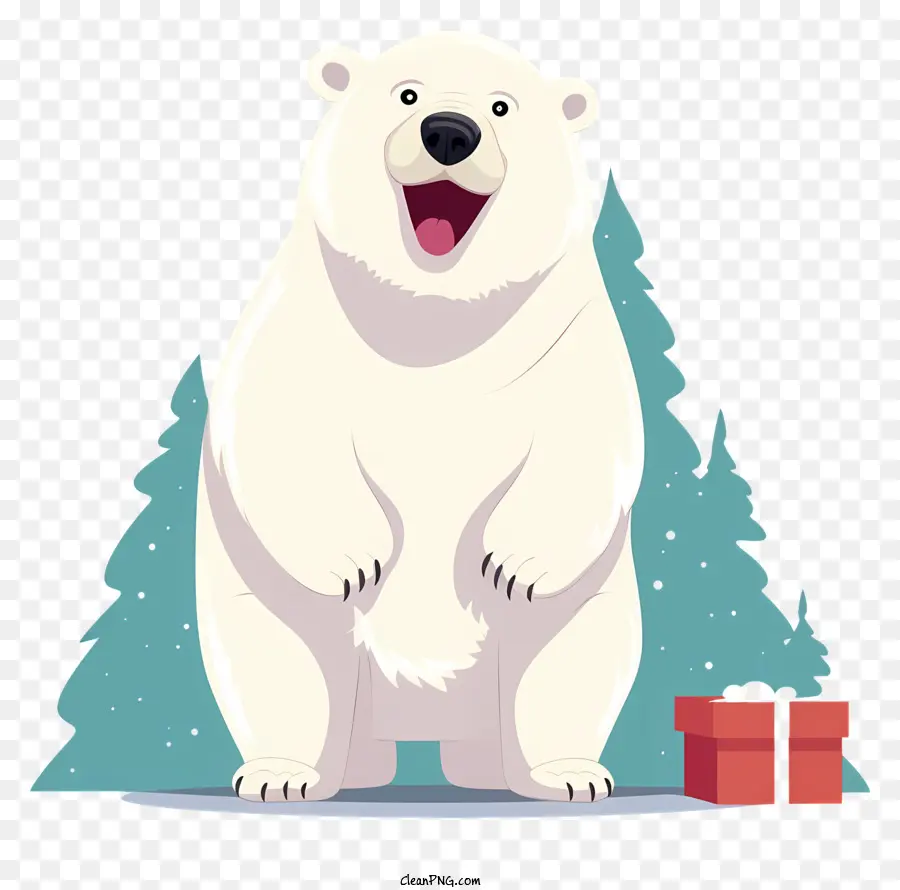 Oso Polar，Bosque Cubierto De Nieve PNG