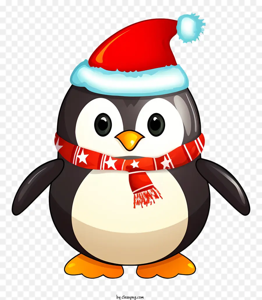 Pingüino，Gorro De Papá Noel PNG