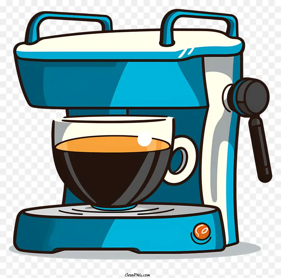 Pequeña Cafetera，Cafetera Azul Y Blanca PNG