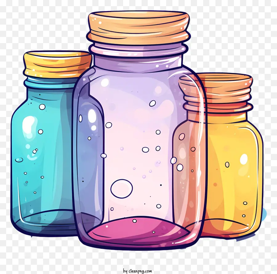 Frascos De Vidrio De Colores，Frascos Coloridos PNG