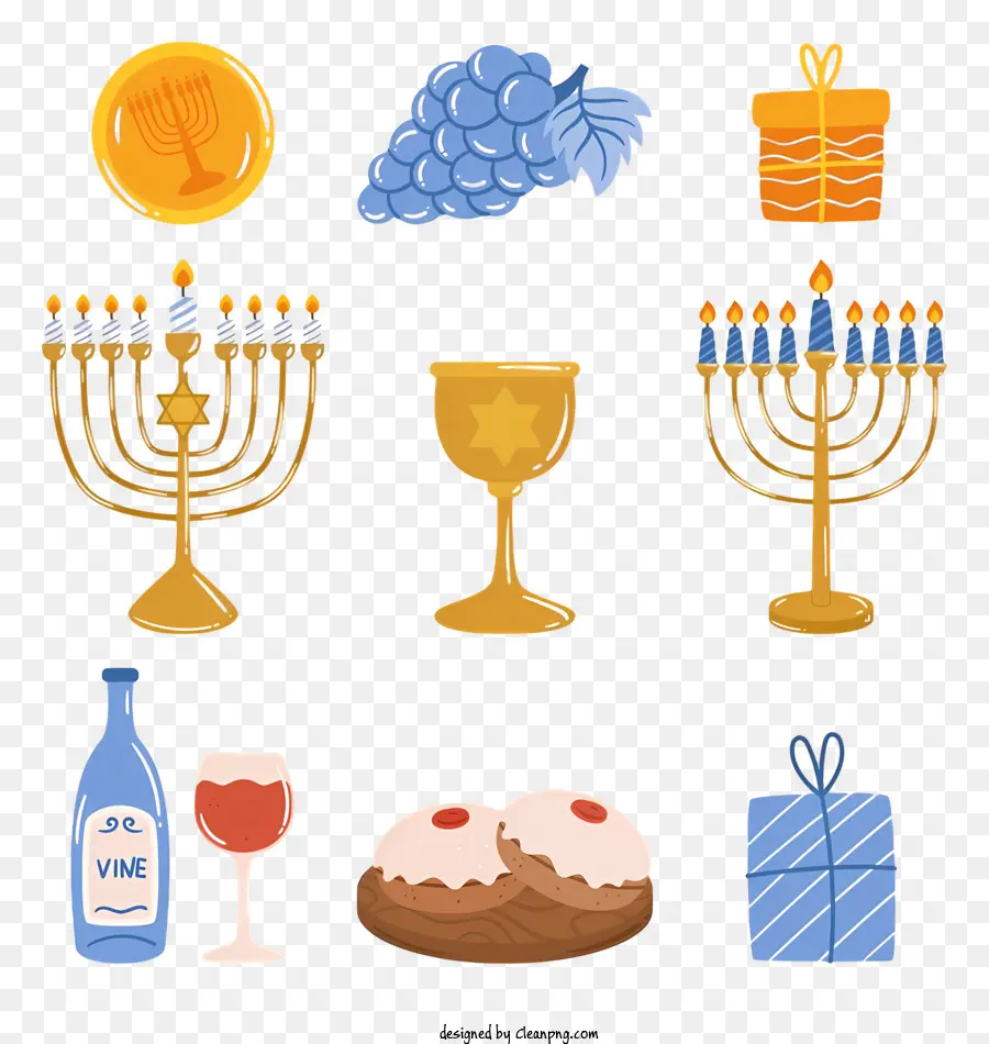 Símbolos De Hanukkah，Menorah PNG