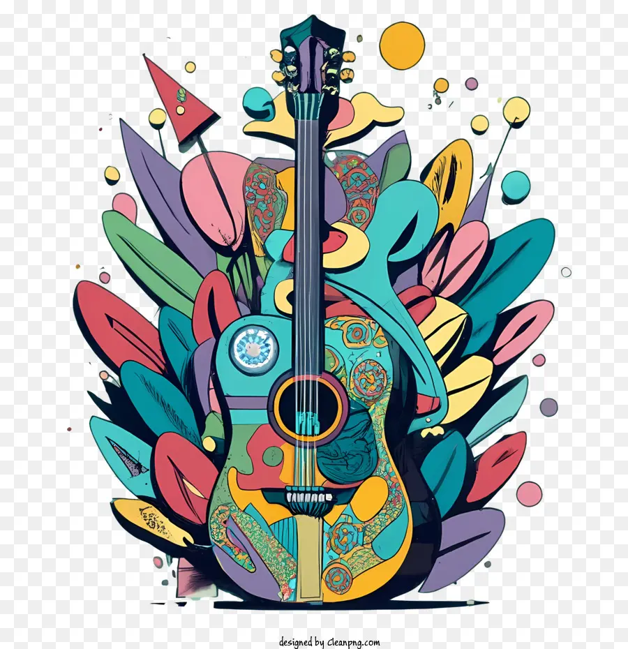 Guitarra，Guitarra Colorida PNG