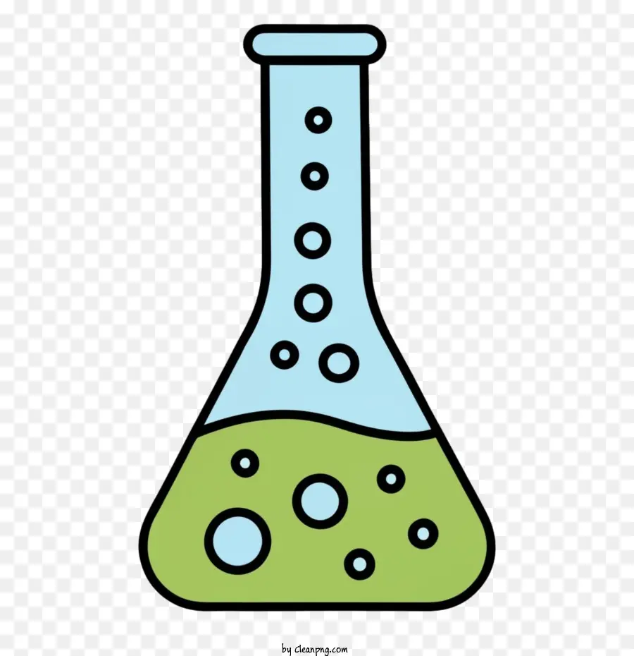 Matraz Erlenmeyer，Líquido Verde PNG