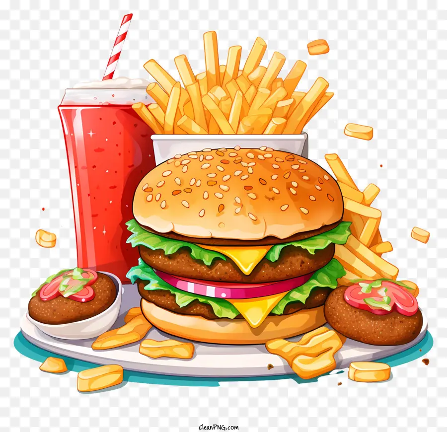 Comida Rápida，Burger PNG