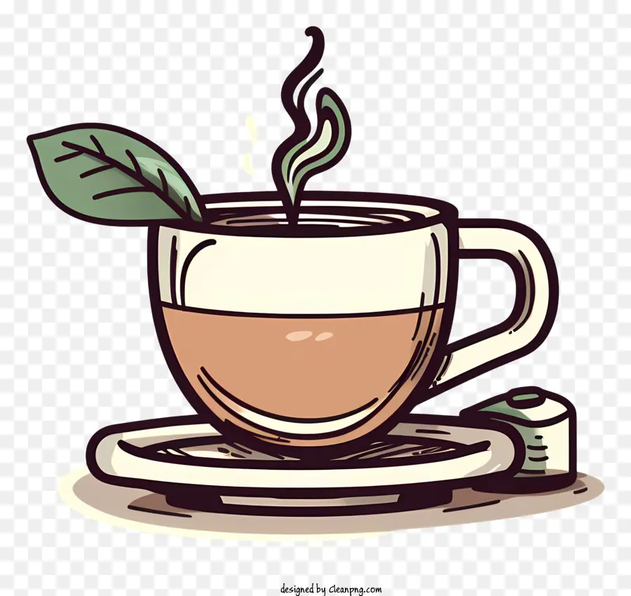 Cup Of Tea，Té Con Hoja PNG