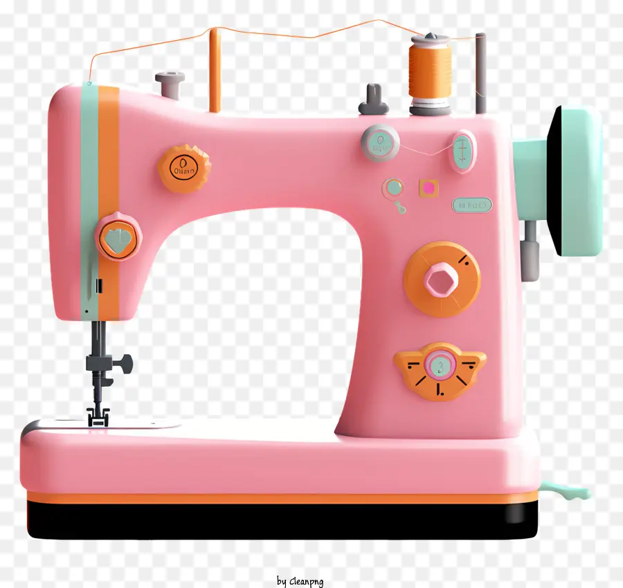 Máquina De Coser Rosa，Aguja Roscada PNG