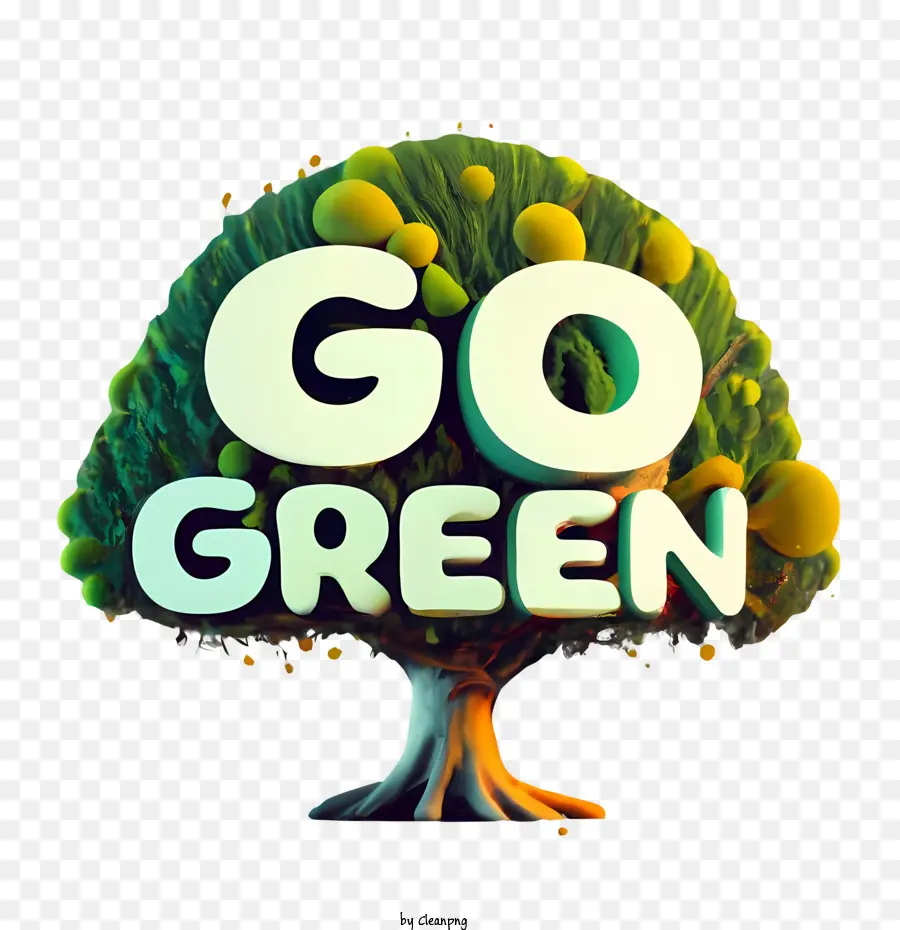 Go Green，Árbol PNG