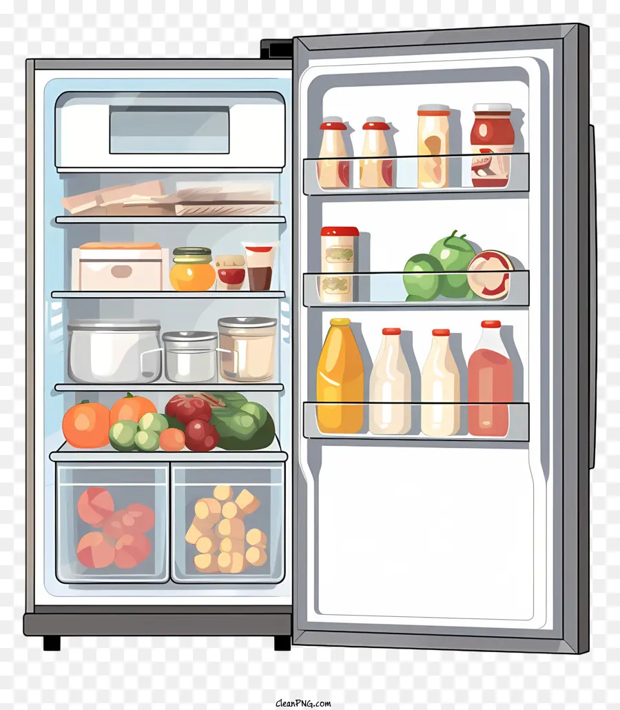 Abrir El Refrigerador，Alimentos PNG