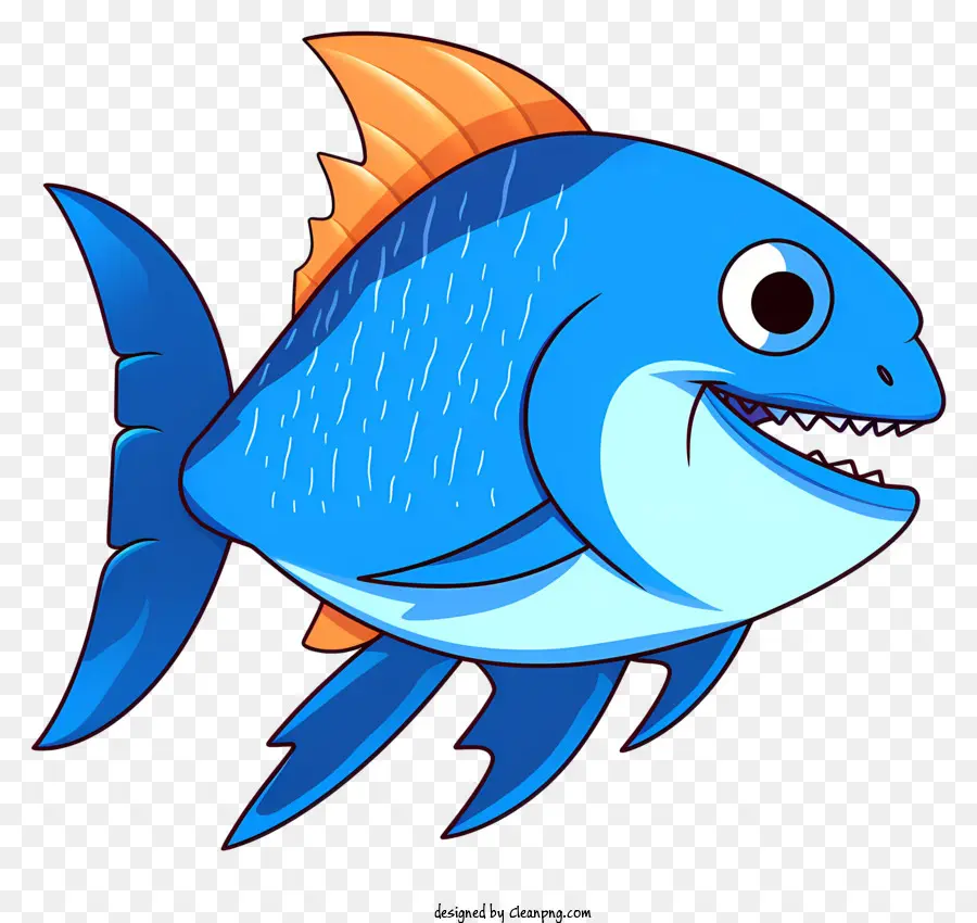 Pescado Azul，Manchas De Naranja PNG