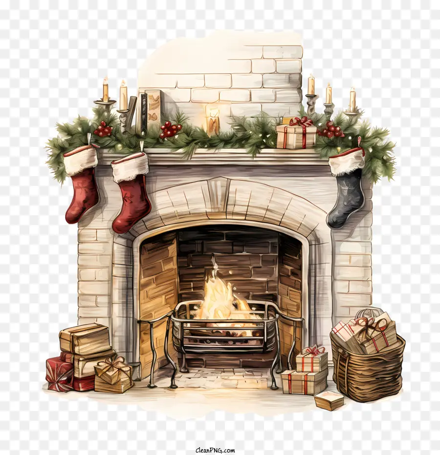 La Navidad Chimenea，Medias PNG