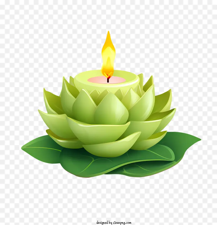 Vela Flor De Loto，Vela Verde PNG