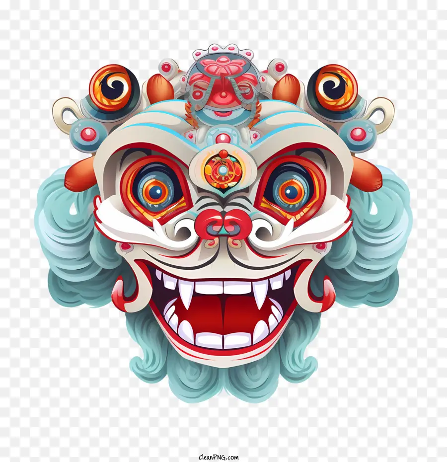 Cabeza De Baile De León Chino，Mascarilla PNG