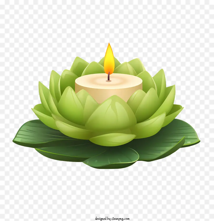 Vela Flor De Loto，Vela Verde PNG