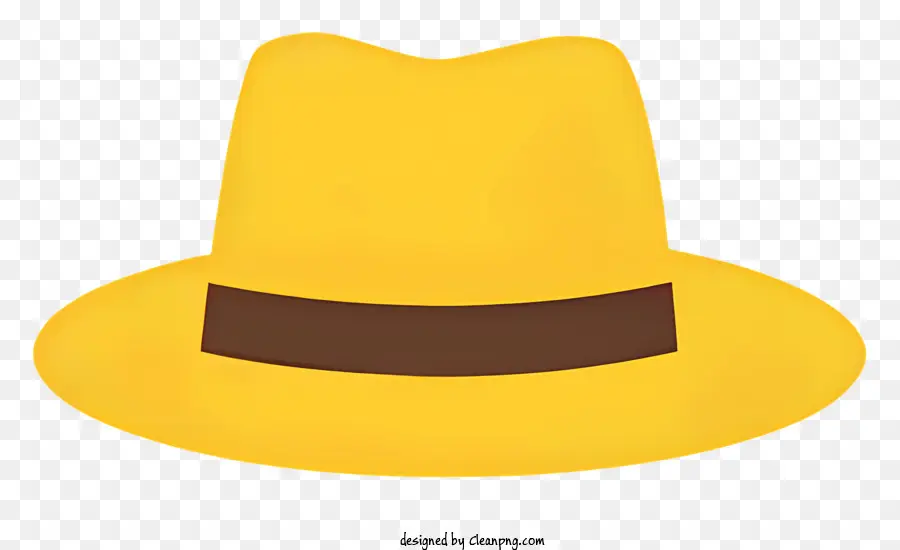 Amarillo Sombrero De Paja，Banda Marrón PNG