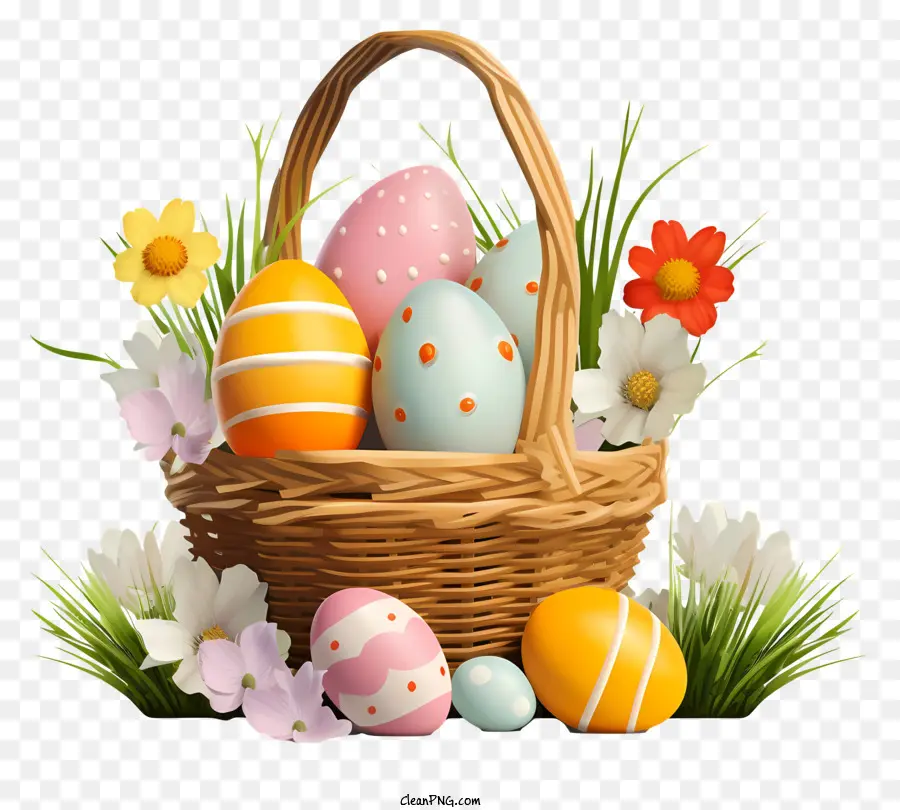 Canasta De Pascua，Huevos De Pascua PNG