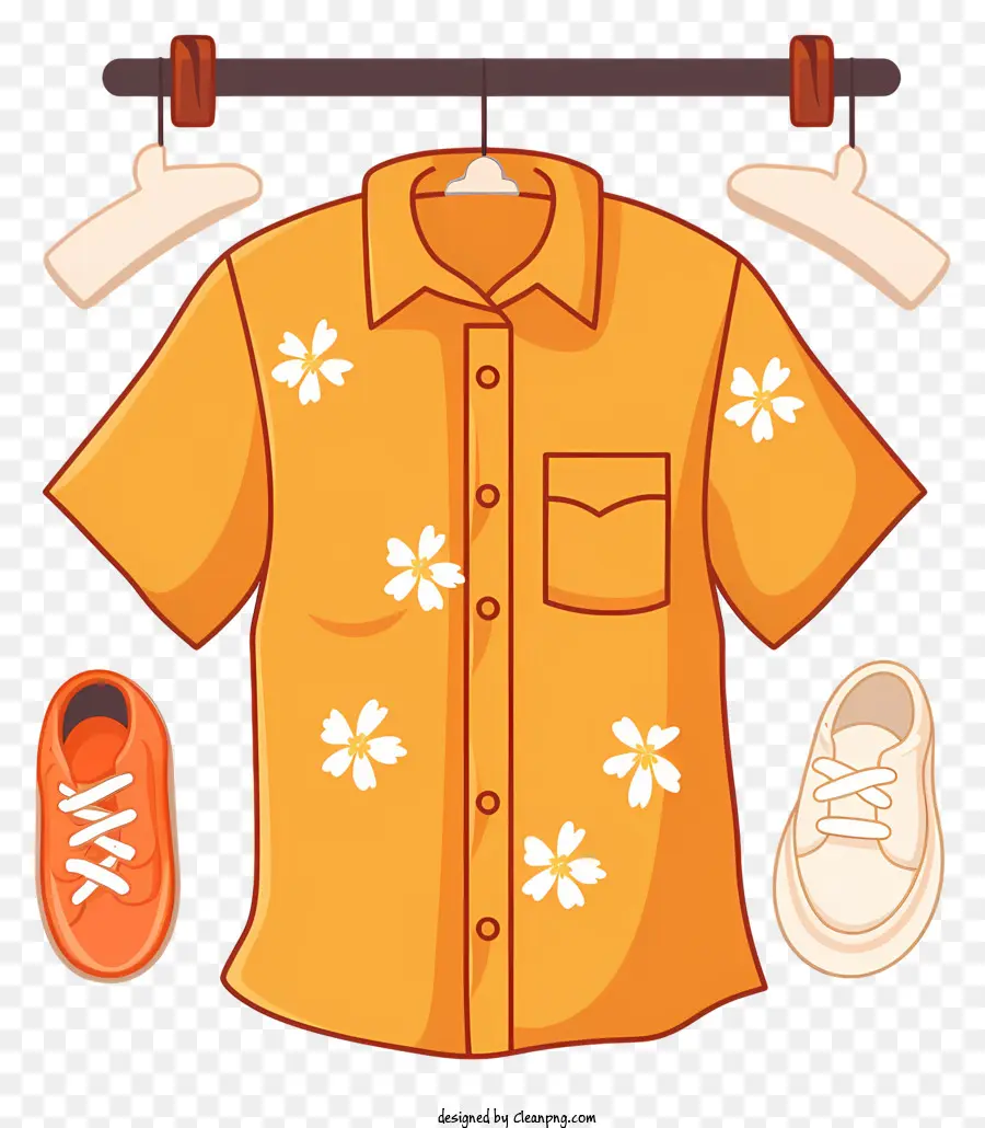 Camisa Naranja，Diseños Florales PNG