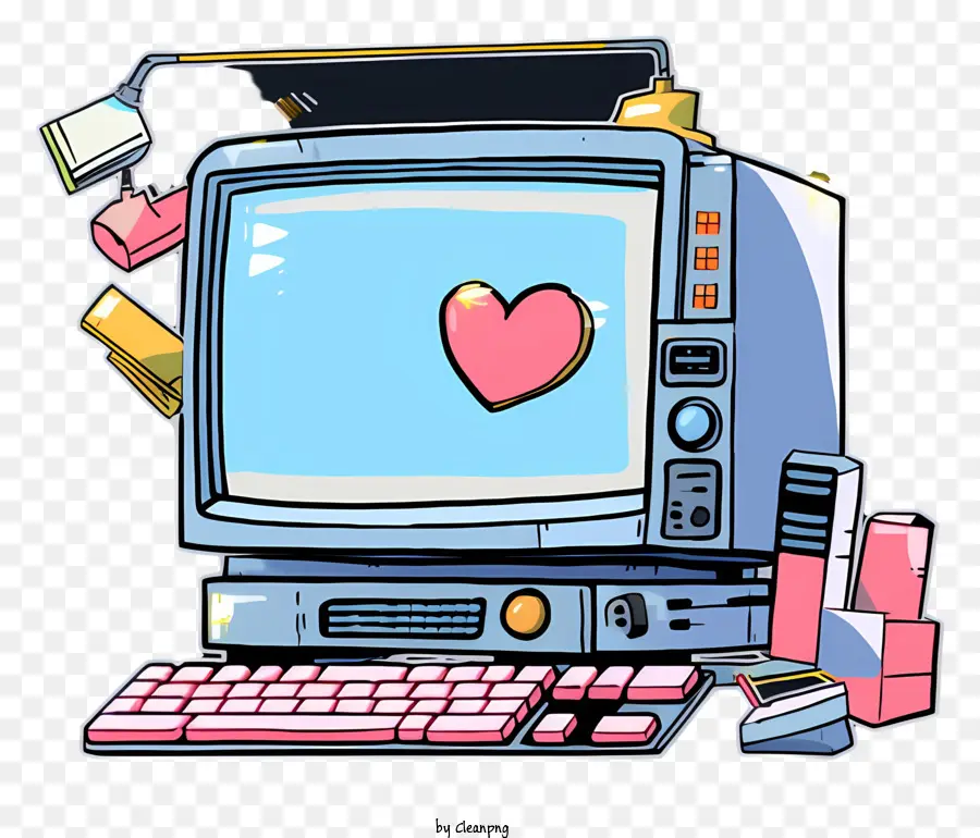 La Pantalla De La Computadora，Objeto En Forma De Corazón PNG