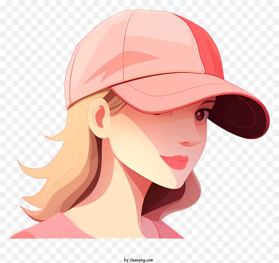 Mujer，Rosa Gorra De Béisbol PNG