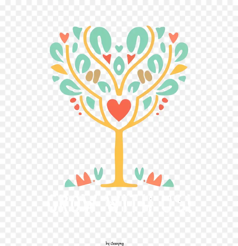 Crezca Con Nosotros，Corazón De árbol PNG