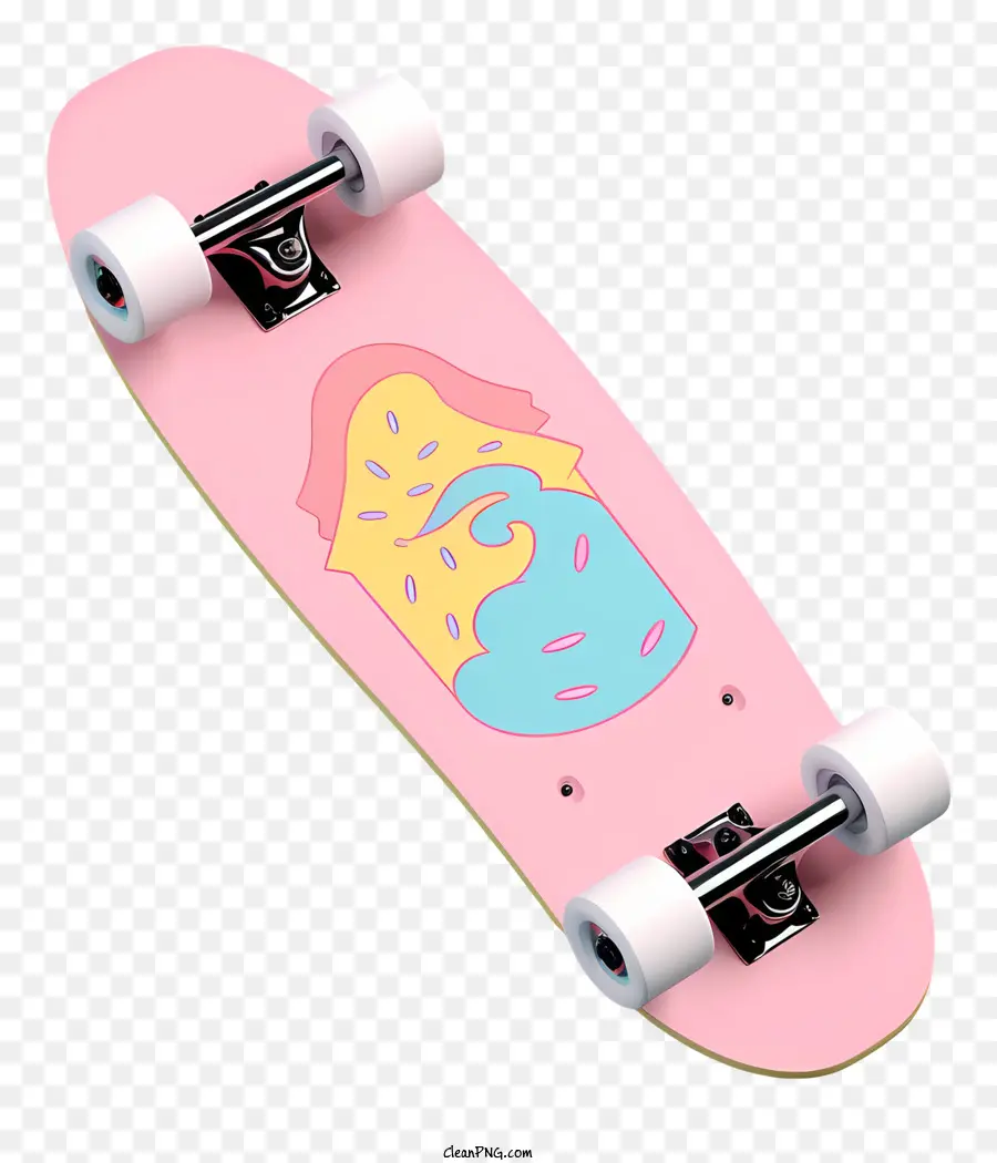 Patineta Rosa，Imagen De Dibujos Animados PNG