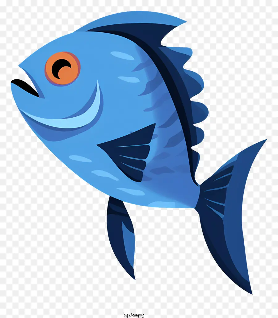 Pescado Azul，Vista Frontal De Pescado PNG