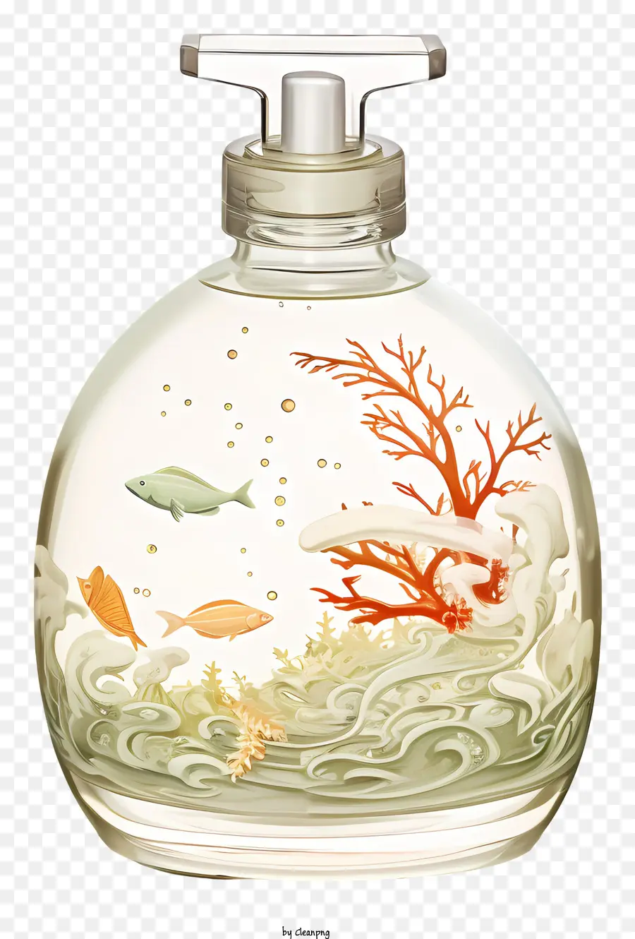 Botella De Perfume，Diseño De Pescado PNG