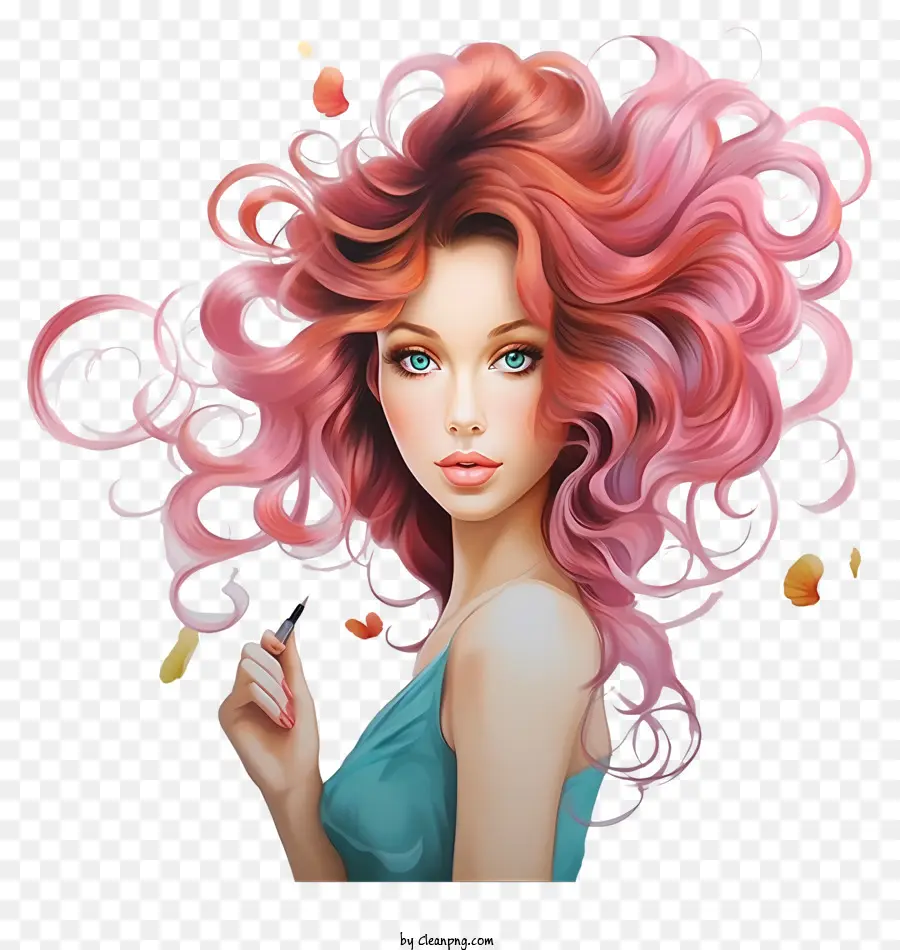 El Pelo Rosa，Pintura Al óleo PNG