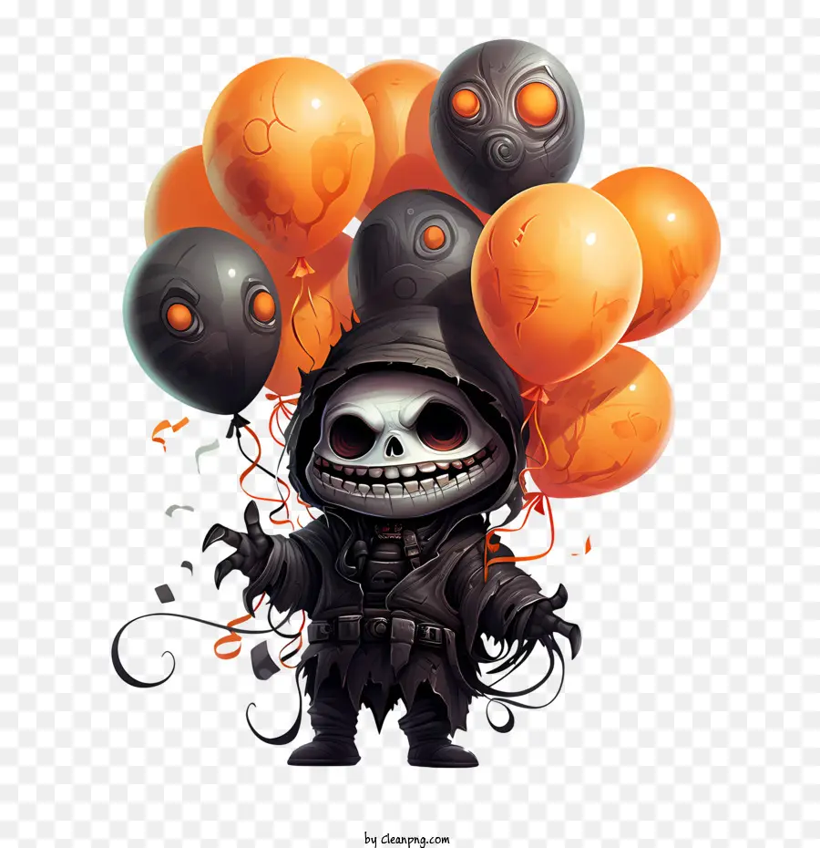 Halloween Globos，Esqueleto PNG