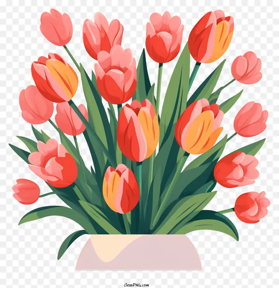 Florero，Tulipanes PNG