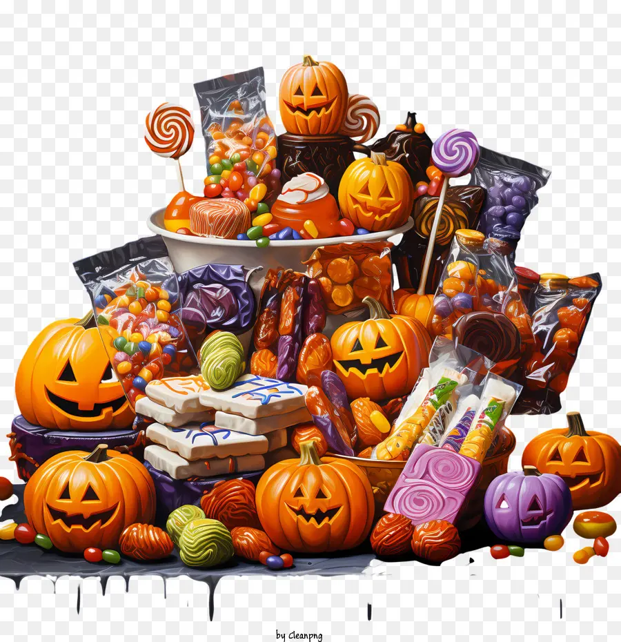 Dulces De Halloween，Bolsas Para Tratar PNG