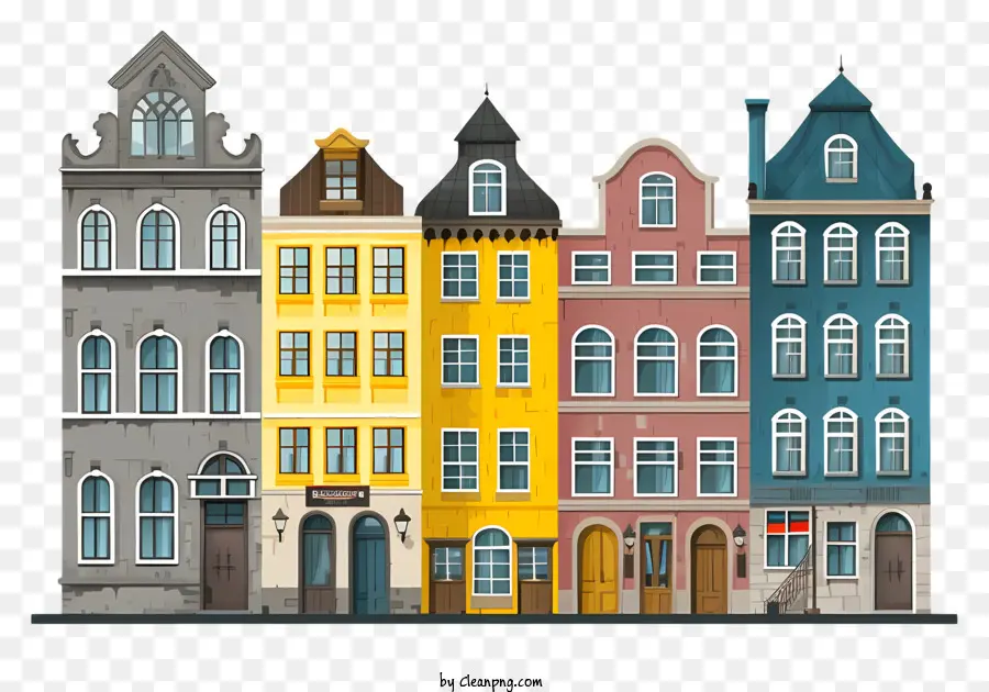 Edificios Coloridos，Edificios Multinivel PNG