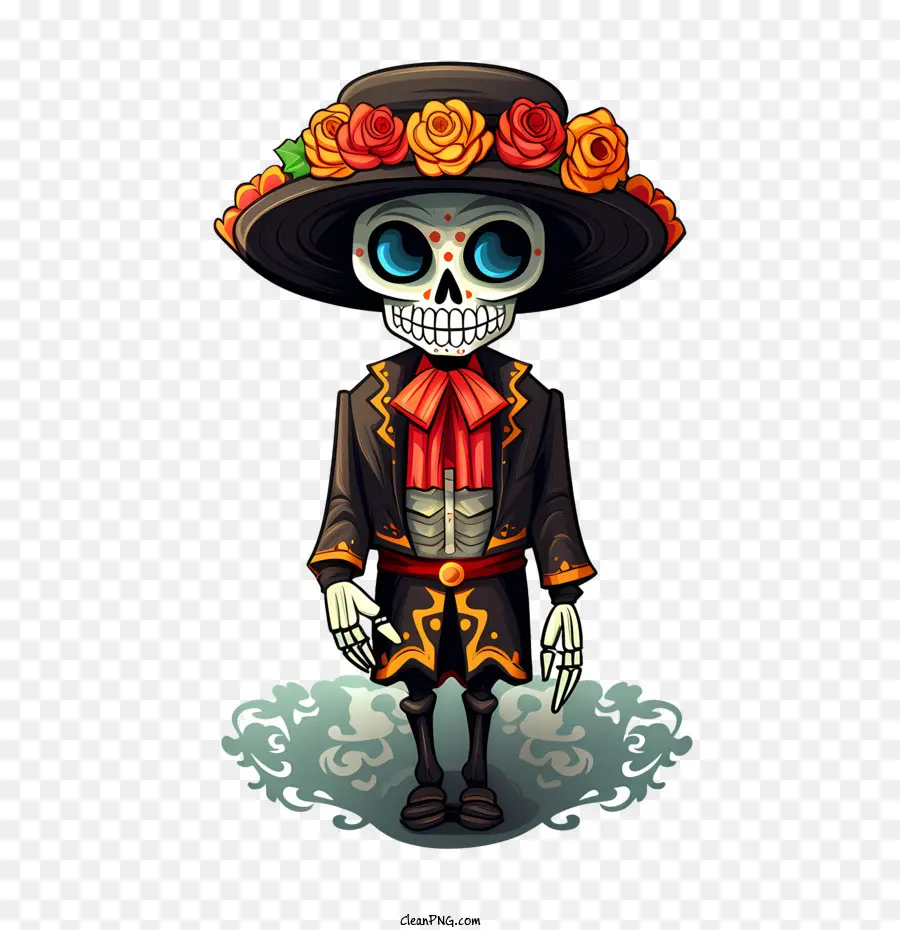 Día De Los Muertos，Esqueleto PNG