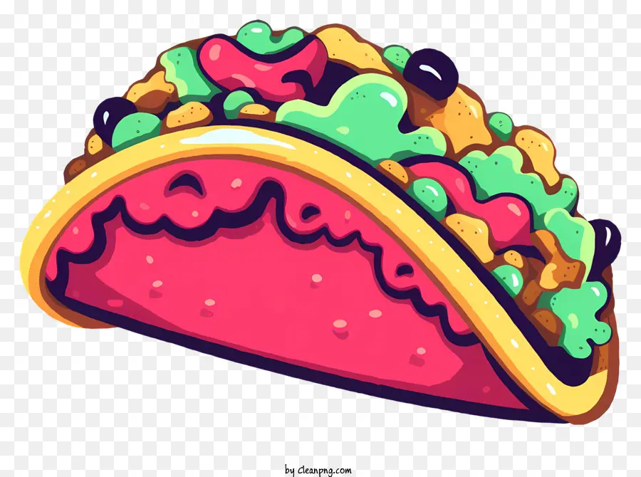 Dibujos Animados De Taco，Pink Taco PNG