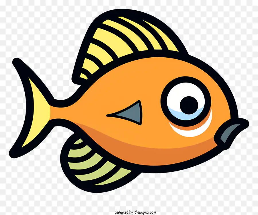 Dibujos Animados De Pescado，Black Background PNG