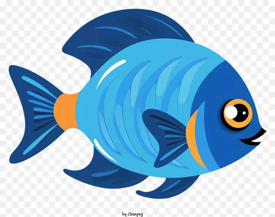 Dibujos Animados De Pescado，Pescado Azul PNG