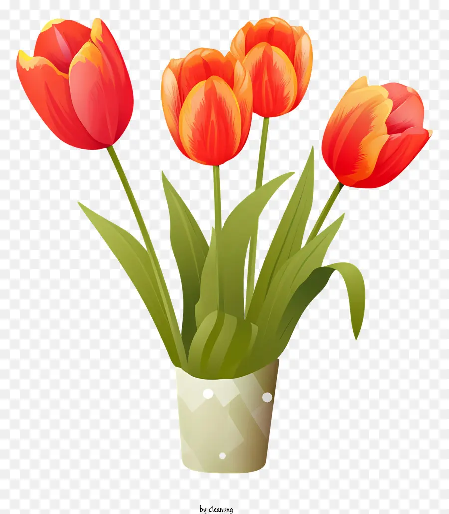 Florero，Naranja Tulipanes PNG