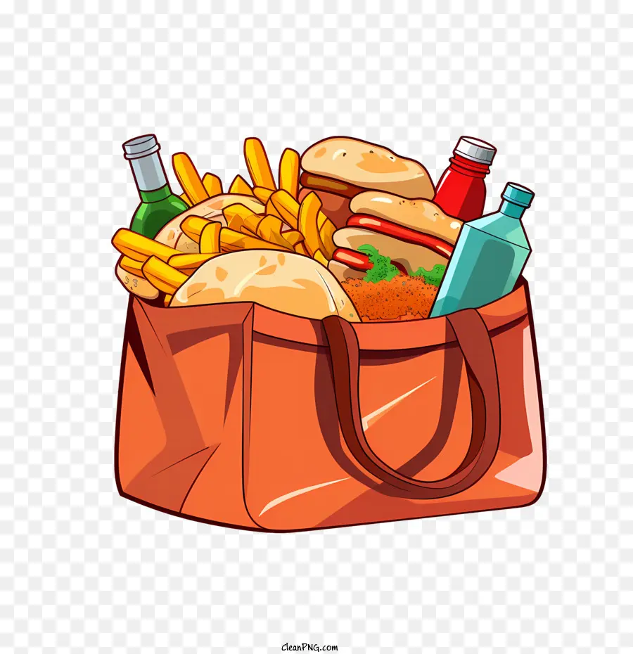 Bolsa De Entrega De Alimentos，Comida Rápida PNG