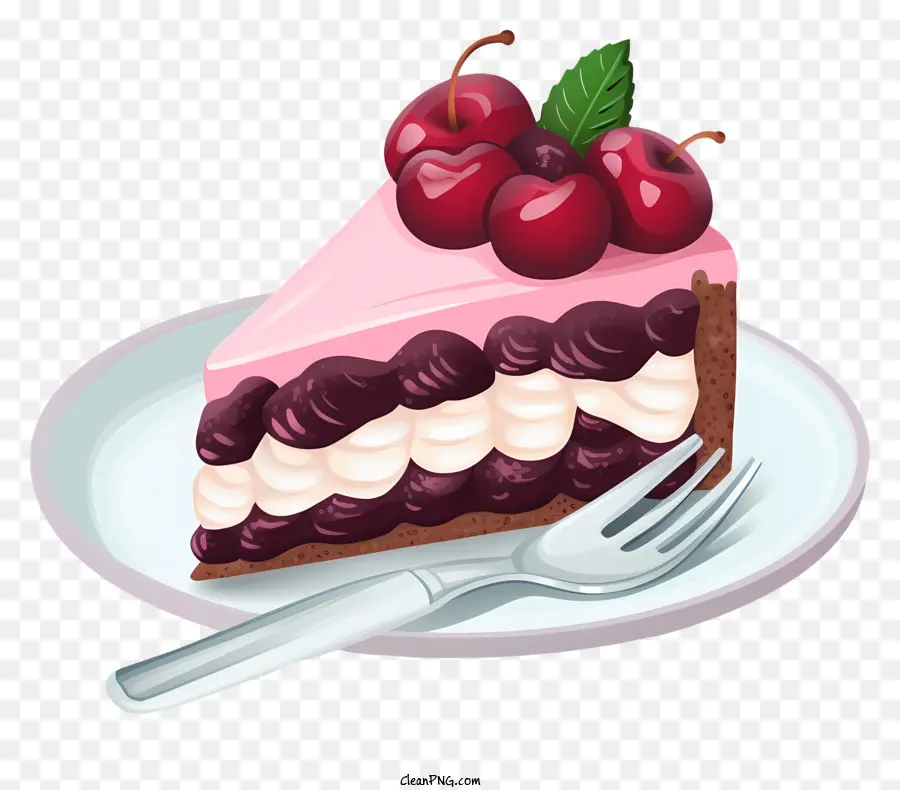 Pastel De Chocolate，Cerezas PNG