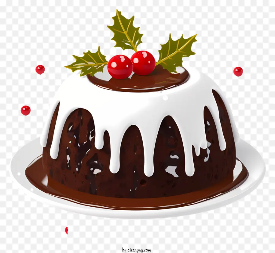 Pastel De Chocolate Dulce，Pudin De Navidad PNG