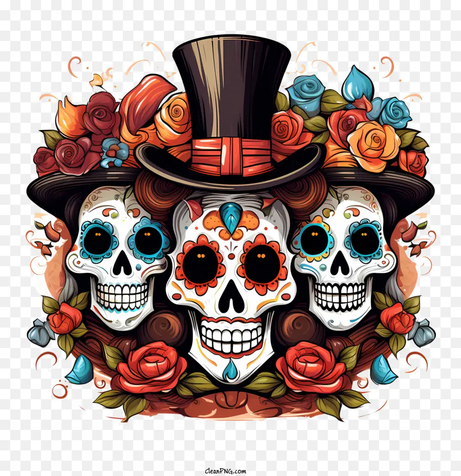 Dia De Los Muertos，Cráneos PNG