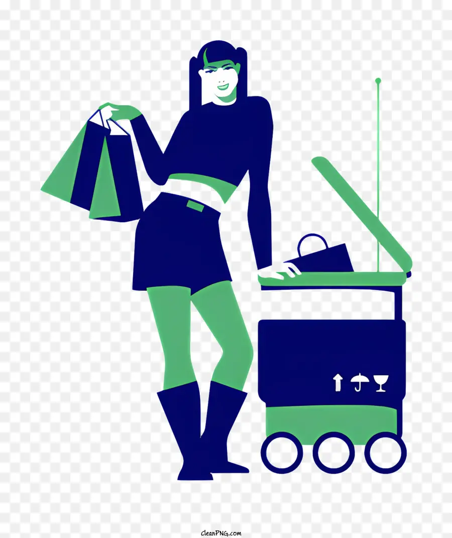 Mujer Con Carrito De Compras，Mujer PNG