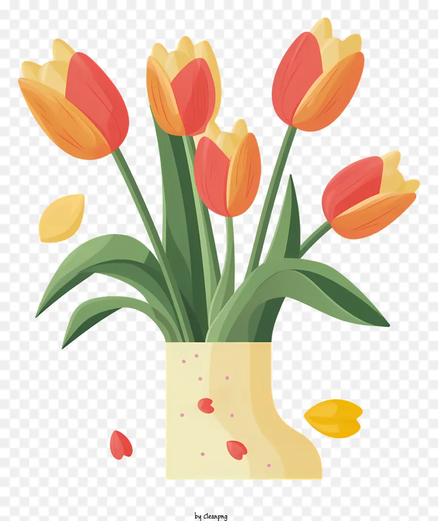 Tulipanes，Florero PNG