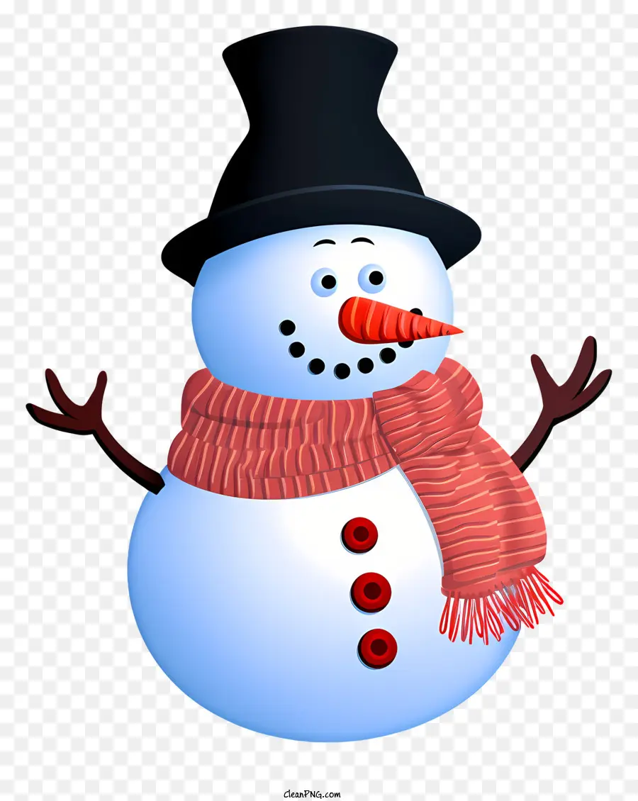 Muñeco De Nieve，Sombrero Negro PNG