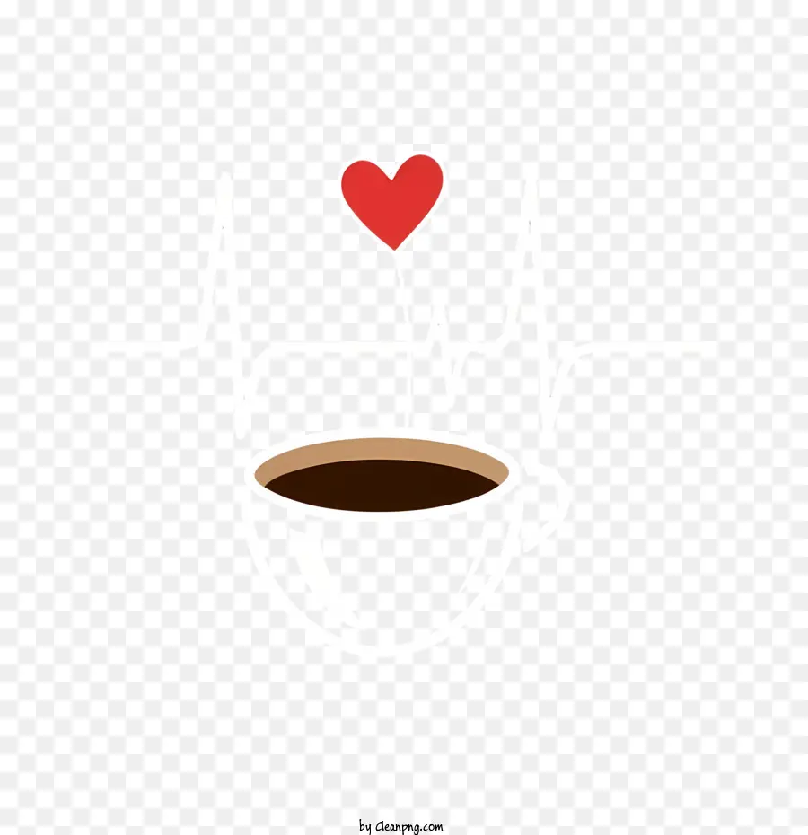 Café De Copa Y Signo Cardíaco，Heartbeat PNG