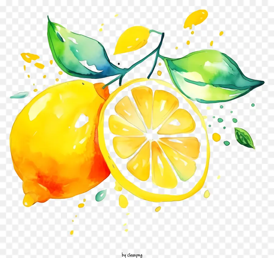 Pintura De Acuarela，Limones PNG