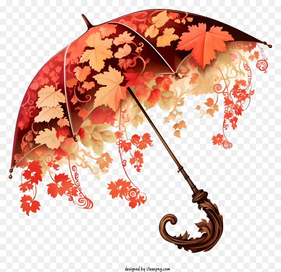 Hojas De Otoño，Paraguas Decorativo PNG