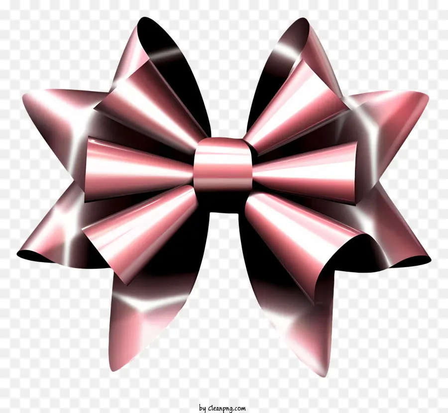 Lazo Rosa，Metal Plateado Brillante PNG