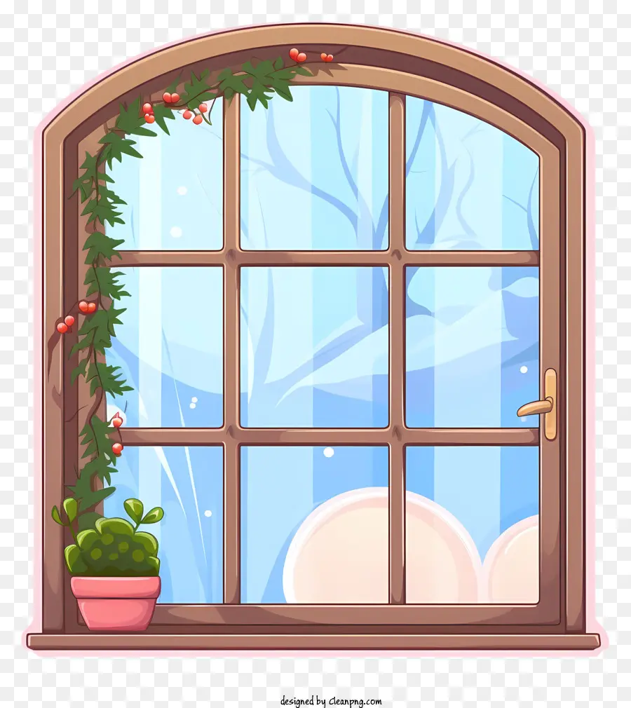 Decoración De La Ventana，Las Plantas De Interior PNG