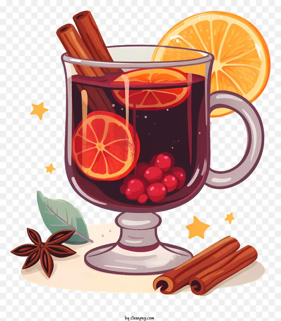 Vino Caliente Con Especias，Las Naranjas PNG