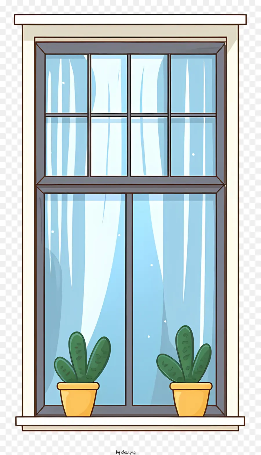 Decoración De Ventanas，Ventana Con Planta PNG